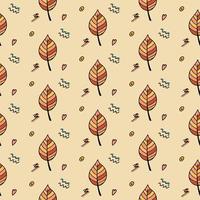 hojas de otoño en estilo garabato. ilustración perfecta Hola otoño. para textil, fondo o protector de pantalla. vector