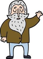 cartoon doodle bearded man vector