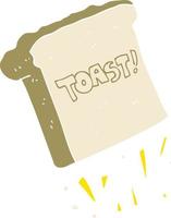 flat color illustration of a cartoon toast vector