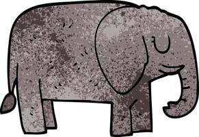 cartoon doodle elephant standing still vector