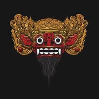 Balinese mask vector illustration. Indonesian culture design concept.