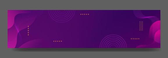 plantilla de banner de onda de fluido violeta abstracto vector