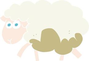 ilustración de color plano de una oveja fangosa de dibujos animados vector