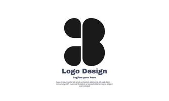 logotipo de empresa único b diseño plano de color negro aislado en vector