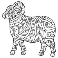 Goat line art vector