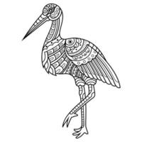 Stork line art vector