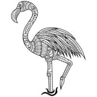 Flamingo line art vector