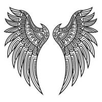 Angel wings line art vector