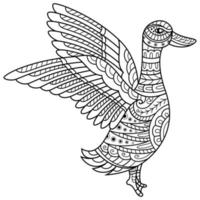 Goose line art vector