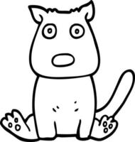 line drawing cartoon calm dog vector