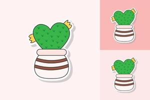 plantas de cactus con varios colores de fondo vector