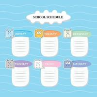 weekly schedule with flat design vector