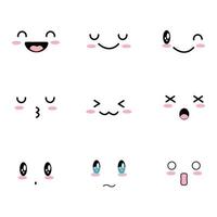 nine expression collection isolated on white background vector