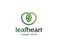 Leaf Heart Logo vector