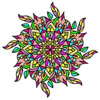 Colorful circular geometric ornament. Round mandala for coloring book page. vector