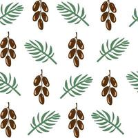 Date fruit vector seamless pattern