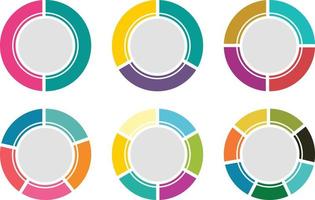 Colorful Circle graph icon set isolate on white background. vector