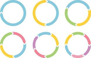 colorful Circle arrows set isolate on white background. vector