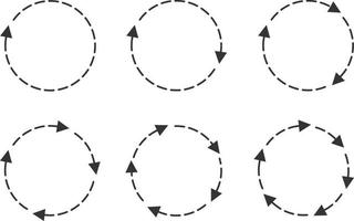 las flechas circulares establecen aislar sobre fondo blanco. vector