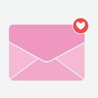 icono de correo electrónico rosa aislado sobre fondo blanco. vector
