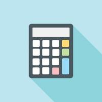 Calculator icon isolate on blue background. vector