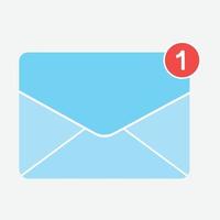 icono de correo electrónico azul aislado sobre fondo blanco. vector