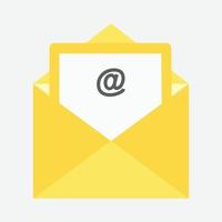yellow Email icon isolate on white background. vector