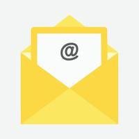 yellow Email icon isolate on white background. vector