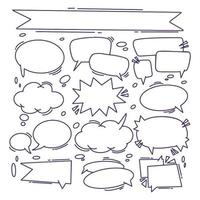 Hand drawn comic chat bubbles collection vector