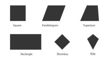 Rectangle Rhombus Square Parallelogram Trapezium and kite vector