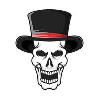 magician skull head vector