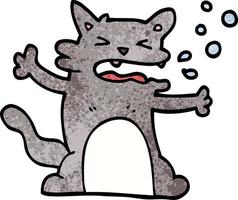 cartoon doodle hiccuping cat vector