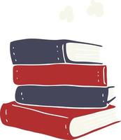 flat color illustration of a cartoon stack of books vector