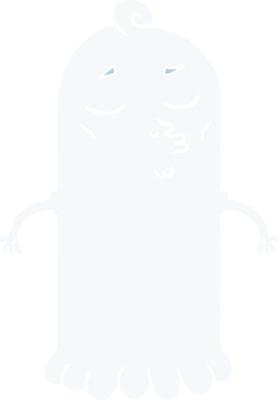 flat color style cartoon ghost
