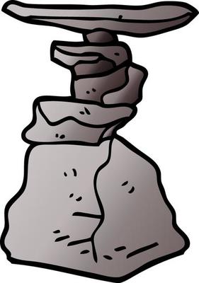 cartoon doodle stacked rocks