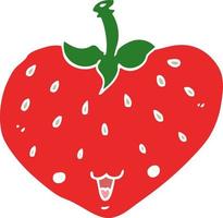 flat color style cartoon strawberry vector