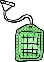 cartoon doodle green tea string bag vector