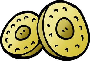 cartoon doodle gold coins vector