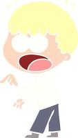 flat color style cartoon shocked man pointing vector