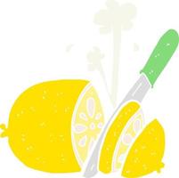 flat color style cartoon sliced lemon vector