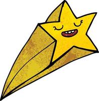 cartoon doodle shooting star vector