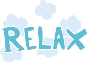 cartoon doodle relax symbol vector