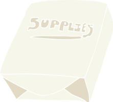 flat color illustration of a cartoon office paper vector