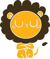 flat color style cartoon lion vector