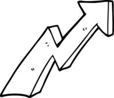 line drawing cartoon business growth arrow vector