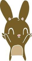 cute flat color style cartoon rabbit vector