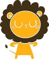 flat color style cartoon lion vector