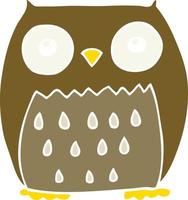 flat color style cartoon owl vector