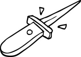 cuchillo de película de dibujos animados de dibujo lineal que se abre vector