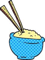 cartoon doodle tasty bowl of rice vector